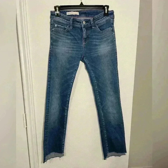 Anthropologie Pilcro and The Letterpress Dark Wash Ankle Blue Jeans Size 28 - Picture 1 of 7